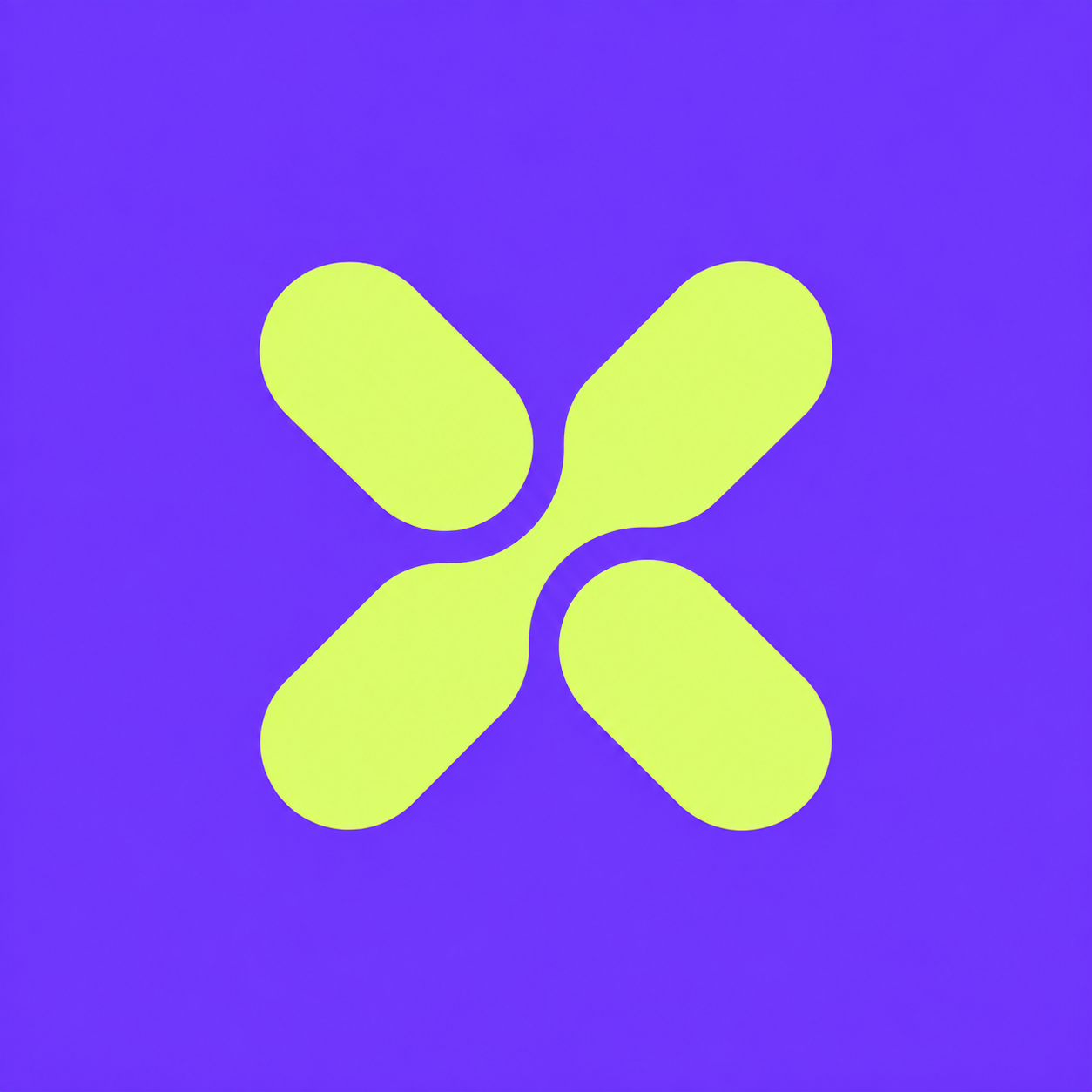Eixio's acid-yellow X symbol on an electric-violet background